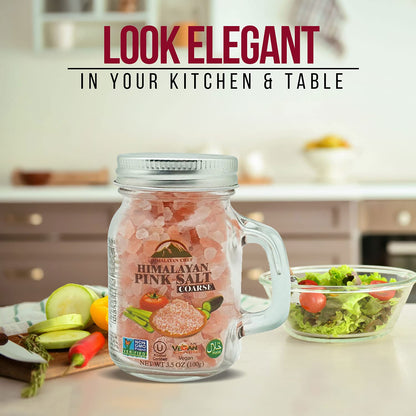 Himalayan Chef Pink CoarseMason Jar s, Coarse Salt (Small Mason Jar), 3.5 Ounce