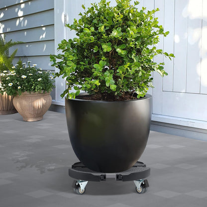 W B D WEIBIDA Plant Stand with Wheels Heavy Duty, Adjustable 15 to 21 Inch Pot Roller Base, Rolling Planter Caddy for Large Flower Pots, 440 Lbs Capacity Round Dolly Cart for Indoor/Outdoor Use