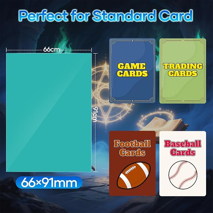 500 Count Card Sleeves, Matte Magic Card Sleeves, Smooth Shuffle & Tear Resistant, Fit for MTG, TCG, CCG (Cyan)