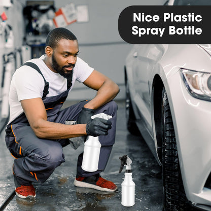Eccliy 12 Pcs 16 Oz Plastic Spray Bottle, Adjustable Empty Reusable Sprayer for Cleaning, Planting, Water, Bathroom and Kitchen, BBQ, Commercial and Residential (Original,Black,White)