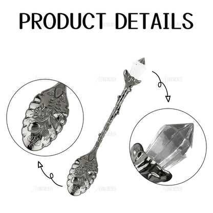 AUEAR, 50 Pack Vintage Crystal Spoons Set Carved Coffee Tea for Home Office Party Supplies
