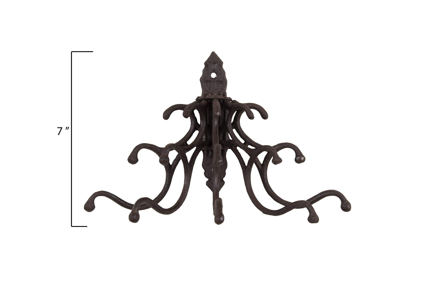 Creative Co-Op Antique Cast Iron Wall Hooks in Rust Finish