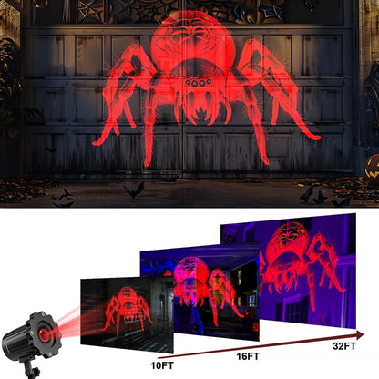 Halloween Decorations Outdoor Indoor - 3D Dynamic Red Halloween Projector Lights,Waterproof Holiday Light for Window,Ground