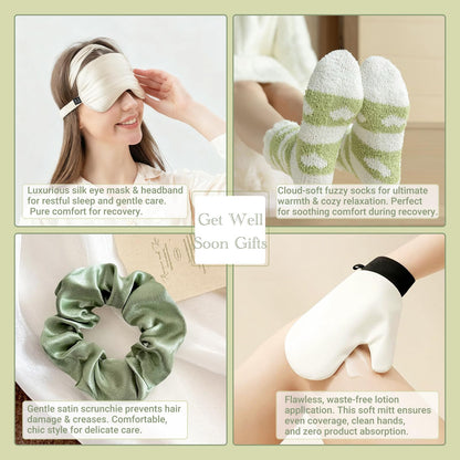 PaoShuTai Birthday Gifts for Women - 10pcs Self Care Spa Gift Basket with Moisturizing Gloves, Silk Eye Mask, Sympathy Get Well Retirement Gift Baskets for Mom, Friend, Sister, Girl, Teacher