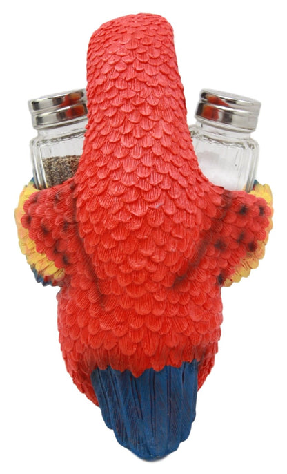 Ebros Tropical Rainforest Rio Red Scarlet Macaw Parrot Bird Salt And Pepper Shakers Holder Figurine Set 6.75"H Nautical Table Decore or Decorations For Spice Racks Holders Organizers Kitchen And Home