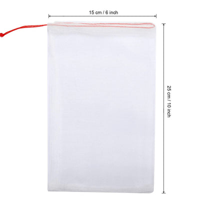 Kikhope 50 Pcs Fruit Protection Netting Bags, 10"x6" With Drawstring, Garden Barrier for Protecting Fruits