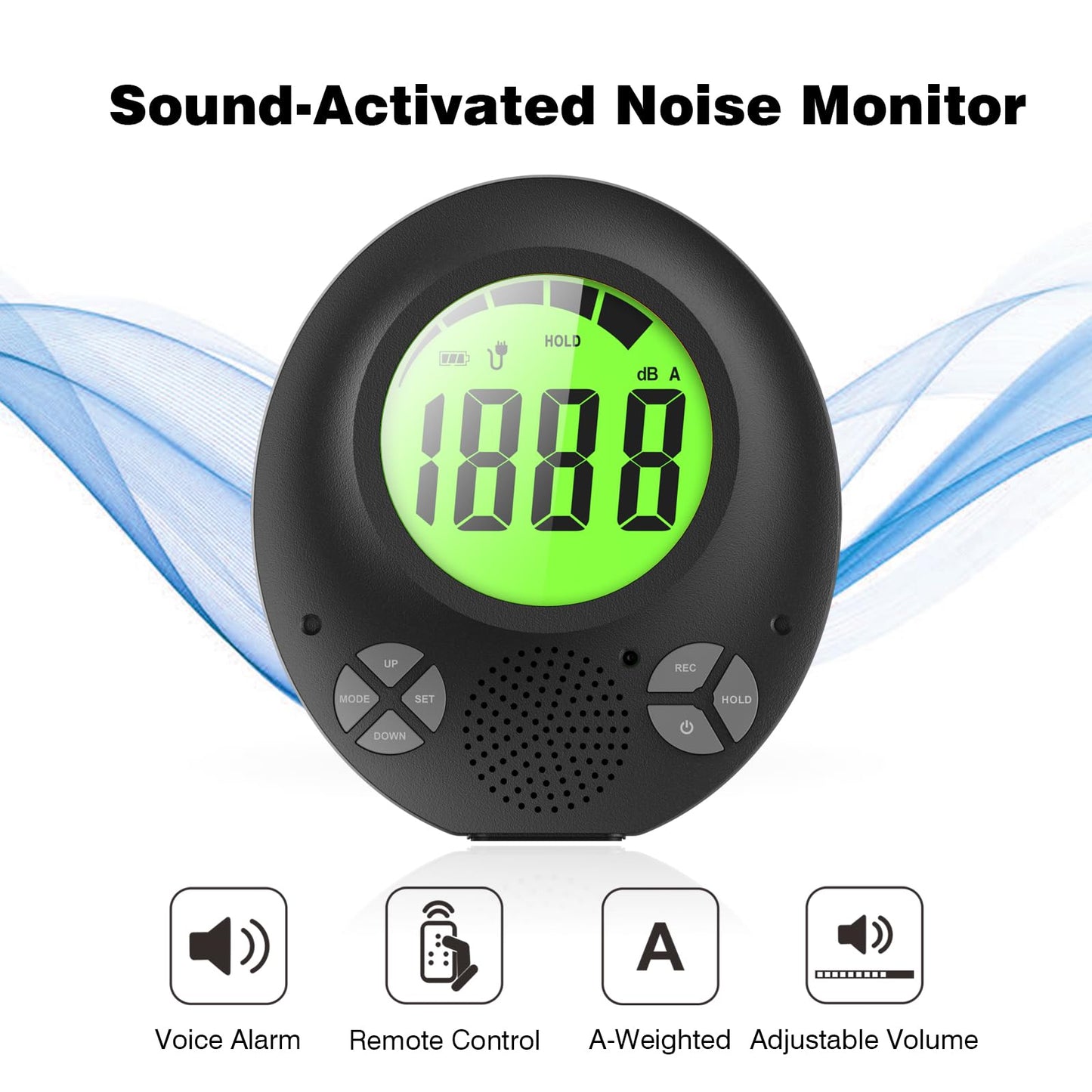 SWAREY Digital Decibel Meter with DIY Voice Warning Function, Wall Hanging Sound Level Meter 35dB to 135dB with Alarm Quiet Please, Sound Level Meter for Schools Hospitals Temples Libraries Theaters