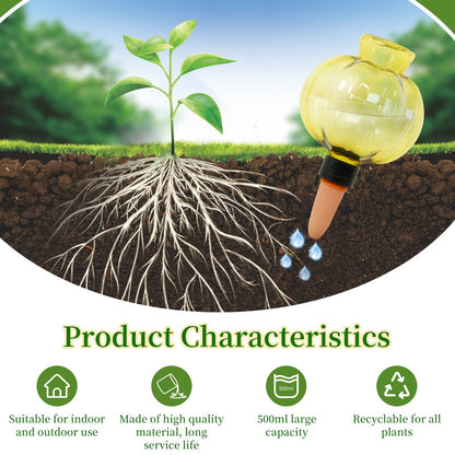 3 Pack Plant Self Watering Globes Top Fill for Indoor Plastic Water Bulbs Slow Release Terracotta 17.5 oz Self Watering Planter Insert Automatic Drip Irrigation Water Spikes Stakes Devices System