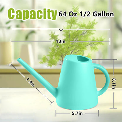 ZXJ Grip Plant Watering Cans for Indoor and Outdoor Home Garden Plants - with Long Spout - SkyBlue - 1/2 Gallon