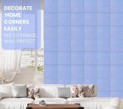 Large Cork Board Alternative 36" X 24" Bulletin Board - 6 Pack Removable Felt Wall Tiles with 20 pushpins, Large Cork Boards for Walls Cork Board for Office Pin Board Tack Board - Soft Periwinkle