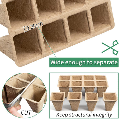 SYITCUN 240 Cells Seed Starter Tray, 20 Pack Seed Starter Kit for Planting Seeds, Biodegradable Peat Pots, Value Germination Kit with 200 Plant Labels, 2 Transplanting Tools, 1 Spray Bottle