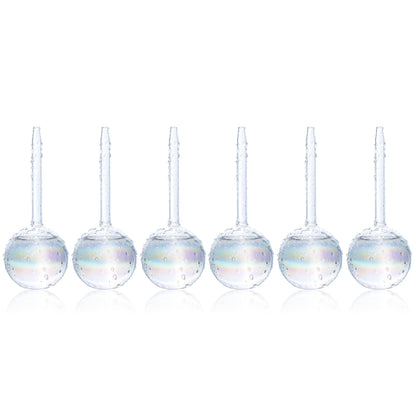 Mission Gallery Clear Plant Watering Globes Set of 6 - Small Self Watering Globes for Indoor & Outdoor Plants - Automatic, Glass Watering Bulbs for Daily Use, Plant Watering Devices