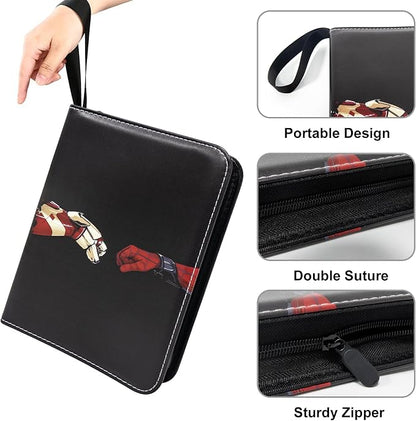 Card Binder for Cards,4 Pocket with 50 Sleeves up to 400 Cards,Waterproof Avengers Card Storage Bag for Boys,Games Cards Display Case