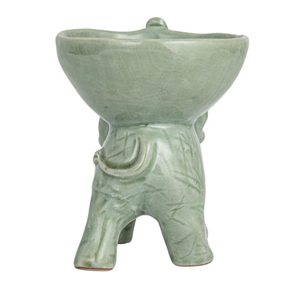 Creative Co-Op Majestic Stoneware Elephant Bowl, Grey