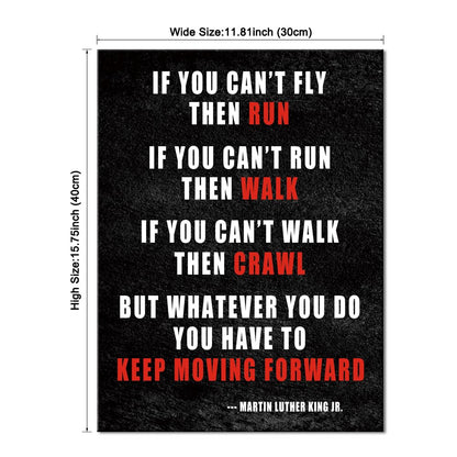 Pyradecor Keep Moving Forward Motivational Classroom Positive Quotes Inspirational Poster Canvas Prints Wall Art for Office Living Room Home Decorations