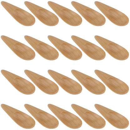 HAKZEON 20 PCS Mini Wooden Spoons, Small Salt Spoon with Short Handle, Small Wooden Spoons for Spice Jars Loose Tea Leaves Candy Coffee, 2.76 inch