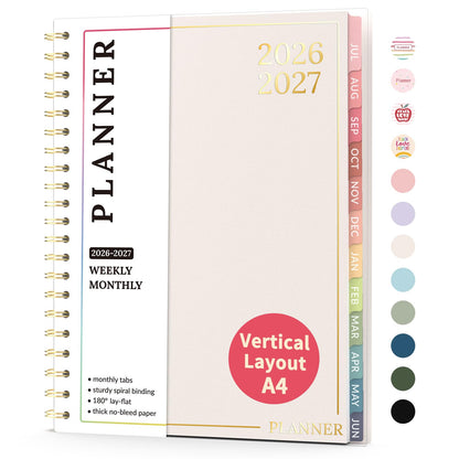 Teacher Planner 2026-2027, Forvencer Academic Planner 2026-2027, Jul 2026 - Jun 2027, 8.5"x11", Weekly & Monthly Planning Book with 7 Periods, School Agenda for Teacher Student Homeschool, A4, Beige