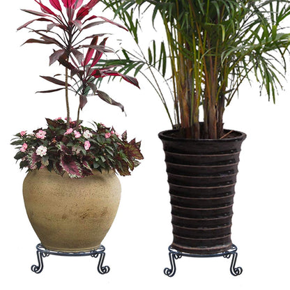 Autopromake Brown Plant Stand for Flower Pot Heavy Duty Potted Holder Indoor Outdoor Metal Rustproof Iron Garden Container Round Supports Rack for Planter Bronze, Pumpkin Stand Outdoor