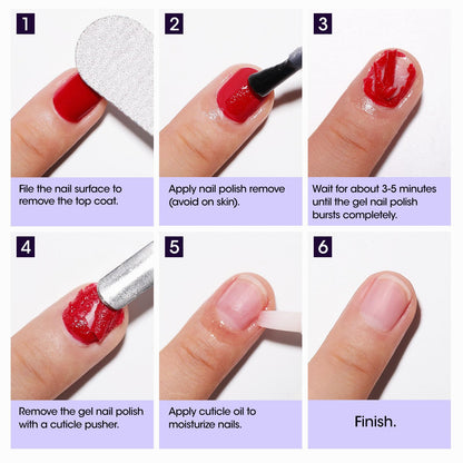 Gellen Gel Nail Polish Remover Kit, Gel Polish Remover for Nails with Liquid Latex Tape Cuticle Oil and Manicure Tools, Quick & Easy Gel Remover in 3-5 Minutes, No Soaking Or Wrapping