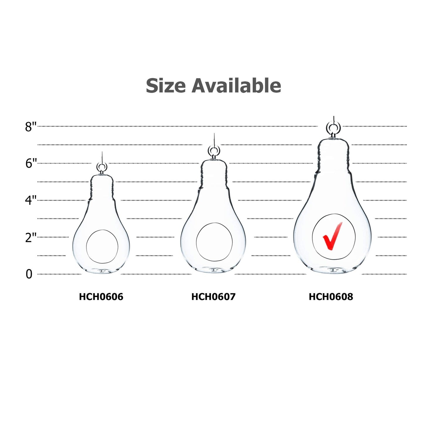 WGV Hanging Glass Plant Terrarium, Width 4.25", Height 8.25", Bulb DIY Air Succulent Planter Clear Tea Light Votive Candle Holder, Wedding Event Office Home Outdoor Decor, 1 Piece