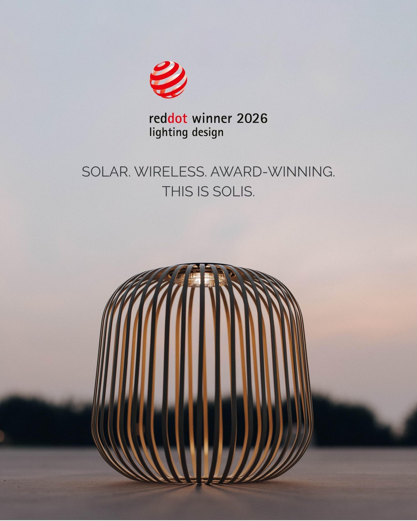 LUUK Studio Solis Wireless Solar LED Ambient Lamp, Warm White, Indoor Outdoor Cordless Lighting, Rust-Resistant, Ideal for Patio, Garden, Bedroom, USB-C Rechargeable, Soft Cozy Style, Sand, Size M