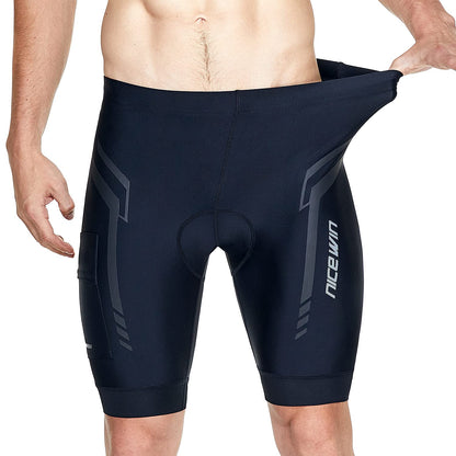 Men's Bike Shorts 4D Padded Cycling Bicycle Riding Pants Road Biking MTB Cycle Pockets Tights UPF50+ Black1 XL