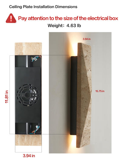 LVLVlech Travertine Wall Sconce, Stone Up Down Light for Hallway Bedroom