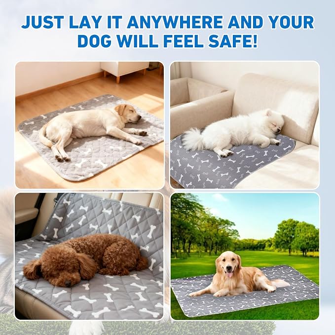 Puppy Pads with Pheromones,Washable Puppy Pee Pads for Dogs,Reusable Puppy Pads Washable for Dogs & Cats, Washable,Durable Leak-Proof & Anti-Slip Pet Training Pads for Home & Trave(Brown Bone,L)