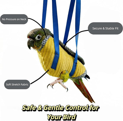 Portable Bird Carrier Bag with Harness, Escape Resistant Parrot Carrier & Bird Travel Bag for Parakeet, Cockatiel, Conure, Pigeon, Small Medium Birds, Random Color (Large)