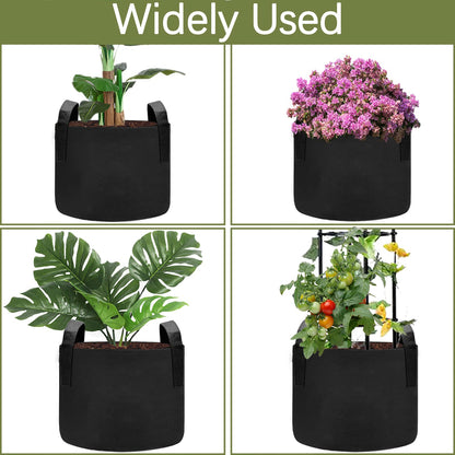 TCBWFY 5 Gallon Grow Bags,6 Pack Heavy Duty Thickened 300g Non-Woven Fabric Pots with Sturdy Handles,Garden Bags to Grow Vegetables Flowers