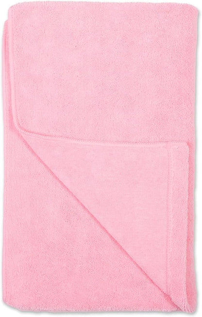 Bone Dry Pet Grooming Microfiber Towel, Embroidered Collection, X-Large,41x23.5, Pink (Pack of 12)