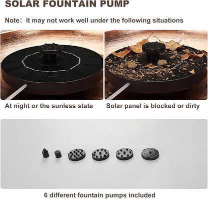 Edenseelake Deck Mounted Metal Bird Bath with Solar Powered Fountain for Outside, Detachable Birdbaths Bowl with Adjustable Steel Clamp for Feeder Railing Balcony Fence Yard