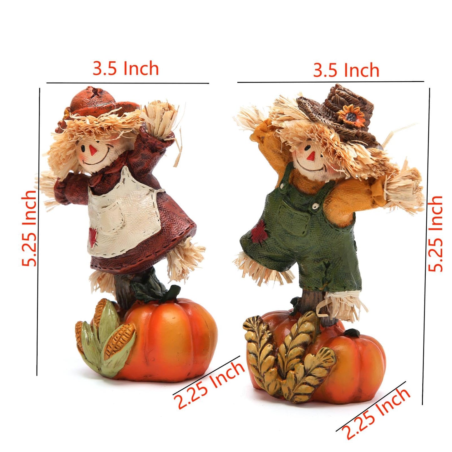Hodao Collectible Thanksgiving Pumpkin Scarecrow Figurines Harvest Scarecrow Decoration Fall Decorations for Home Handcrafted Artistry Decor Thanksgiving Gifts Tabletop Decor