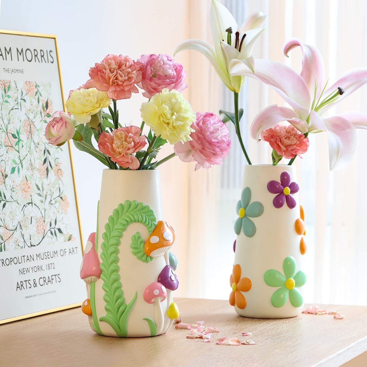 GUGUGO Pastel Mushrooms Vase for Flower Bundle Colorful Mushrooms Planters…