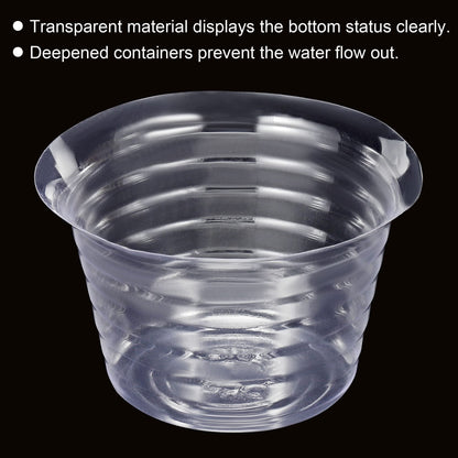 MECCANIXITY Plant Pot Saucer 5 Inch Plastic Round Flower Drip Tray for Indoor Outdoor, Clear Pack of 20