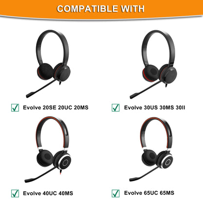 Evolve 65 Ear Pads Replacement Earpads Cover Cushions Compatible with Jabra Evolve 65UC / 65MS / 40UC / 40MS / 30US / 30II / 20SE / 20UC / 20MS Headset, All-Day Comfort Design