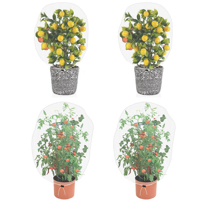 PDGROW Garden Mesh Netting for Plants, 4 Pack Insect Bird Barrier Net Mesh with Drawstring, 3.3x2.6 FT Garden Bug Netting Plant Cover for Protect Fruit Tree Vegetable Flower