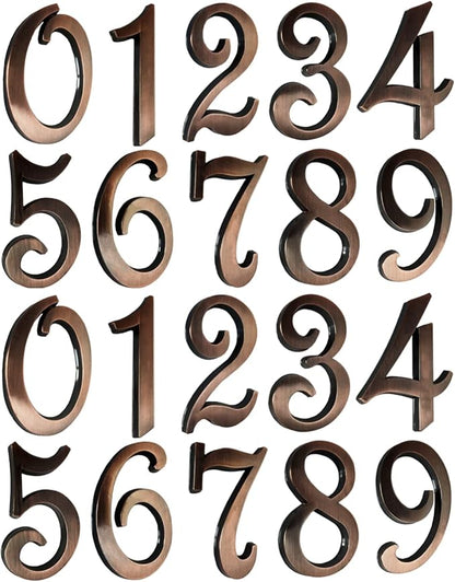 Waterproof House Mailbox Numbers 3 Inch Door Number Address Sign Stickers for Apartment Hotel Office Home Yard Outside or Business Decoration Project. (Copper)