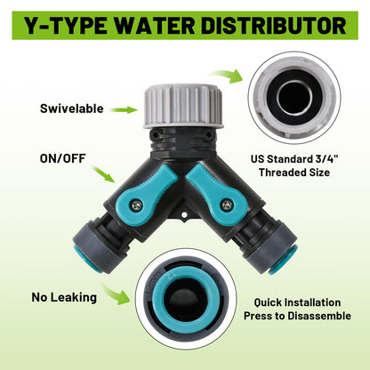 Kekangerly Drip Irrigation Kit - 100ft Automatic Watering System with 24 360° Sprinkler Nozzles, T-Connectors for Garden, Lawn, Greenhouse, Patio Plants & Hydroponics