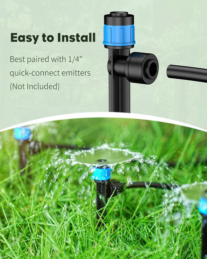 Pawfly 50 ft. 1/4 Drip Irrigation Tubing, Black Drip Irrigation Hose Roll, Polyethylene Drip Irrigation Line for Garden Watering, Blank Distribution Tubing for Drip Irrigation System