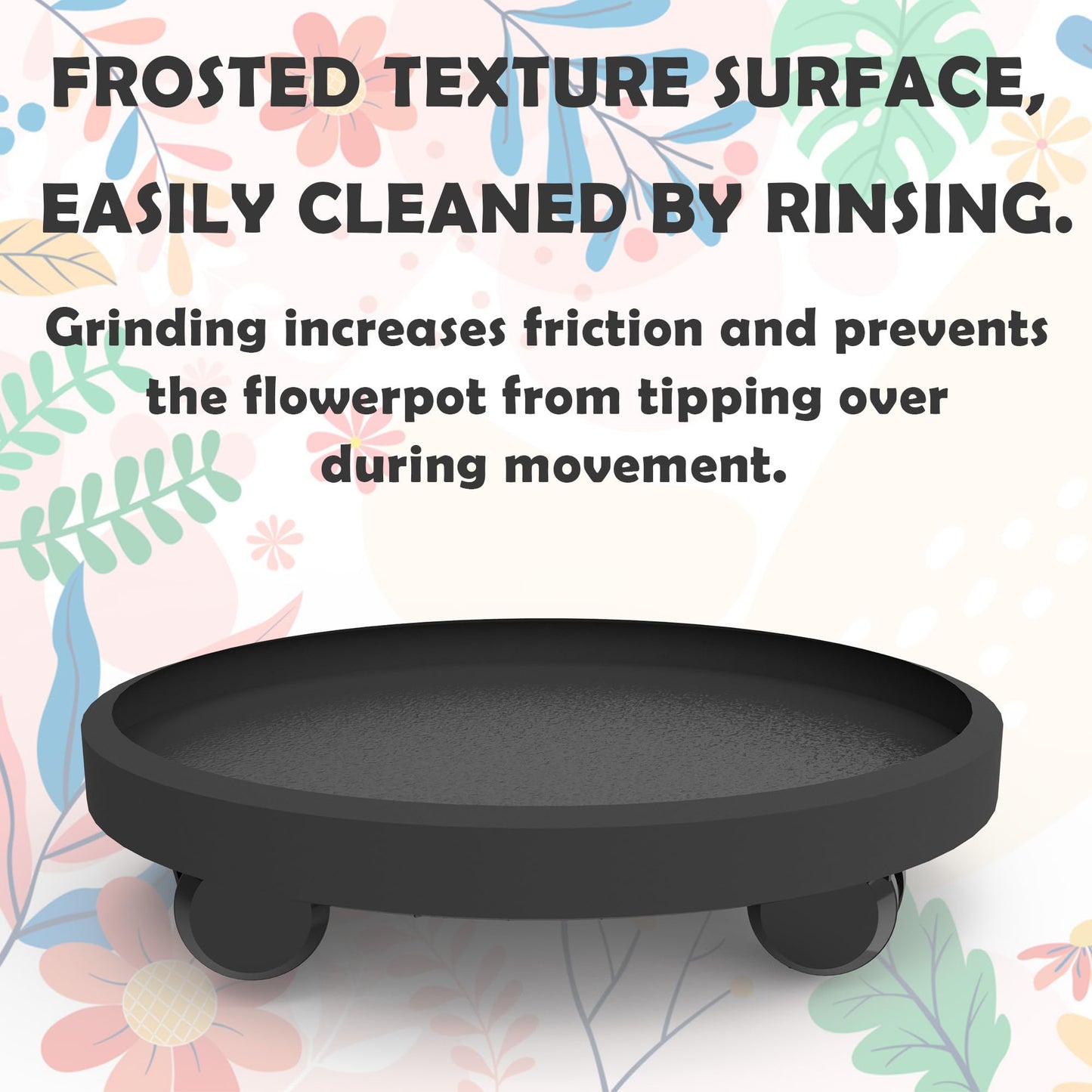 2 Pack of 11 Inch Heavy Duty Plant Caddy with Wheels,Rolling Plant Stand Pot Trolley,Wheeled Planter Saucer Tray,Potted Flower Mover Dolly with Casters Round Coaster for Indoor Outdoor