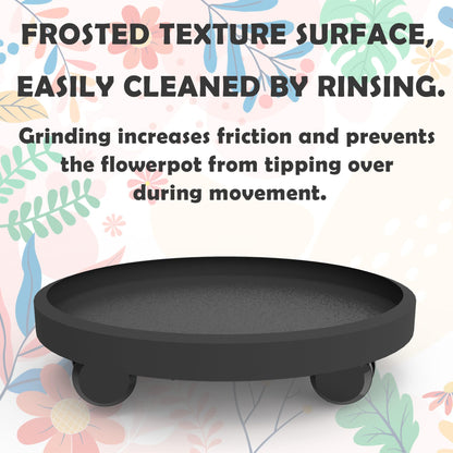2 Pack of 11 Inch Heavy Duty Plant Caddy with Wheels,Rolling Plant Stand Pot Trolley,Wheeled Planter Saucer Tray,Potted Flower Mover Dolly with Casters Round Coaster for Indoor Outdoor