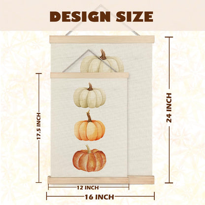 LUVADIAN Fall Pumpkin Decor, Fall Wall Decor Poster Hanger Frame, Autumn Wall Art Posters, Falls Decorations for Home, Farmhouse Autumn Decorations Posters, 12x16 Inches
