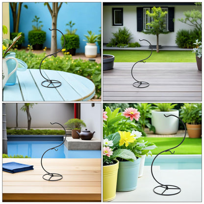 HOOTNEE 2pcs Iron Wire Plant Hanging Hooks S-shaped Air Plant Holder 14x34.2cm for Home Décor, Seasonal Ornament Stand, Glass Ball Terrarium Display