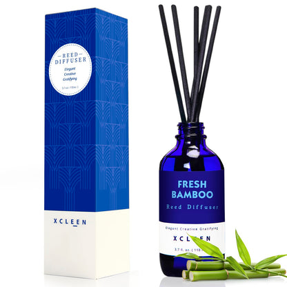 Reed Diffusers Set, 3.7 Oz Scent Diffuser, 6 Reed Diffuser Sticks, Home Fragrance Hyacinth, Peony & Citrus, Aromatherapy Oil Diffuser Reeds, More Masculine Scent, Bathroom & Office Decor 110ml
