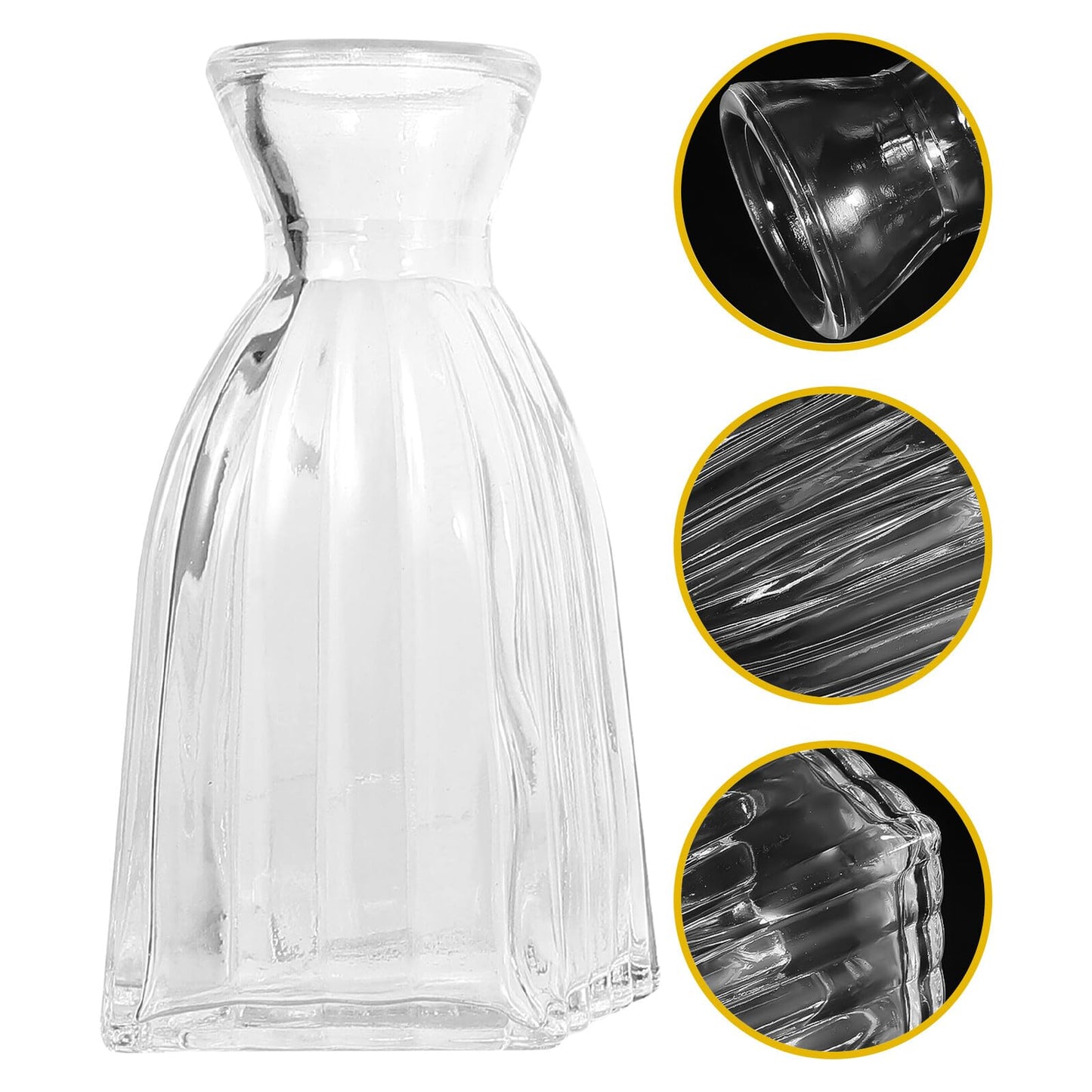 SUPVOX 4pcs Small Glass Hydroponic Vases Decorative Desk Flower Vases for Table Centerpieces Home Décor Glass Plant Terrarium Bottles