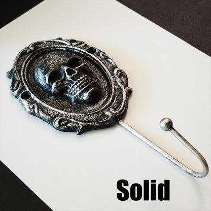 IRISVITA Gothic Skull Hook for Wall, Rustic Gothic Wall Hanger for Keys, Halloween Decor, Goth Key Holder for Dark Academia Bedroom or Living Room