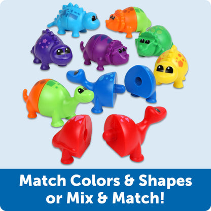 Learning Resources Snap-n-Learn Matching Dinos - Dinosaur Toys, Mini Plastic Figures, Sensory Bin, Toddler Travel Games, Shape Sorter, Preschool, Fine Motor Skills, Montessori Counting