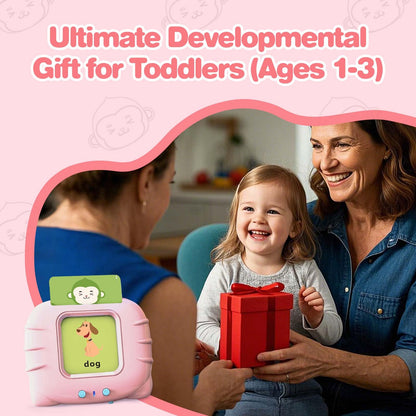 U-LEARNER Toddler Gifts Talking Flash Cards for 1 2 3 4 5 Year Old Boys and Girls, Autism Sensory Toys for Autistic Children, Learning Educational Montessori Speech Therapy, 296 Pro Words Pink