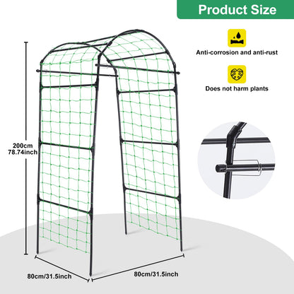 Yotoworth Garden Arch Cucumber Trellis for Climbing Plants Outdoor, 6.7ft Tall Archway Arbor Plant Support Grape Vine Tomato Pea Bean Trellis for Raised Bed Backyard, Black